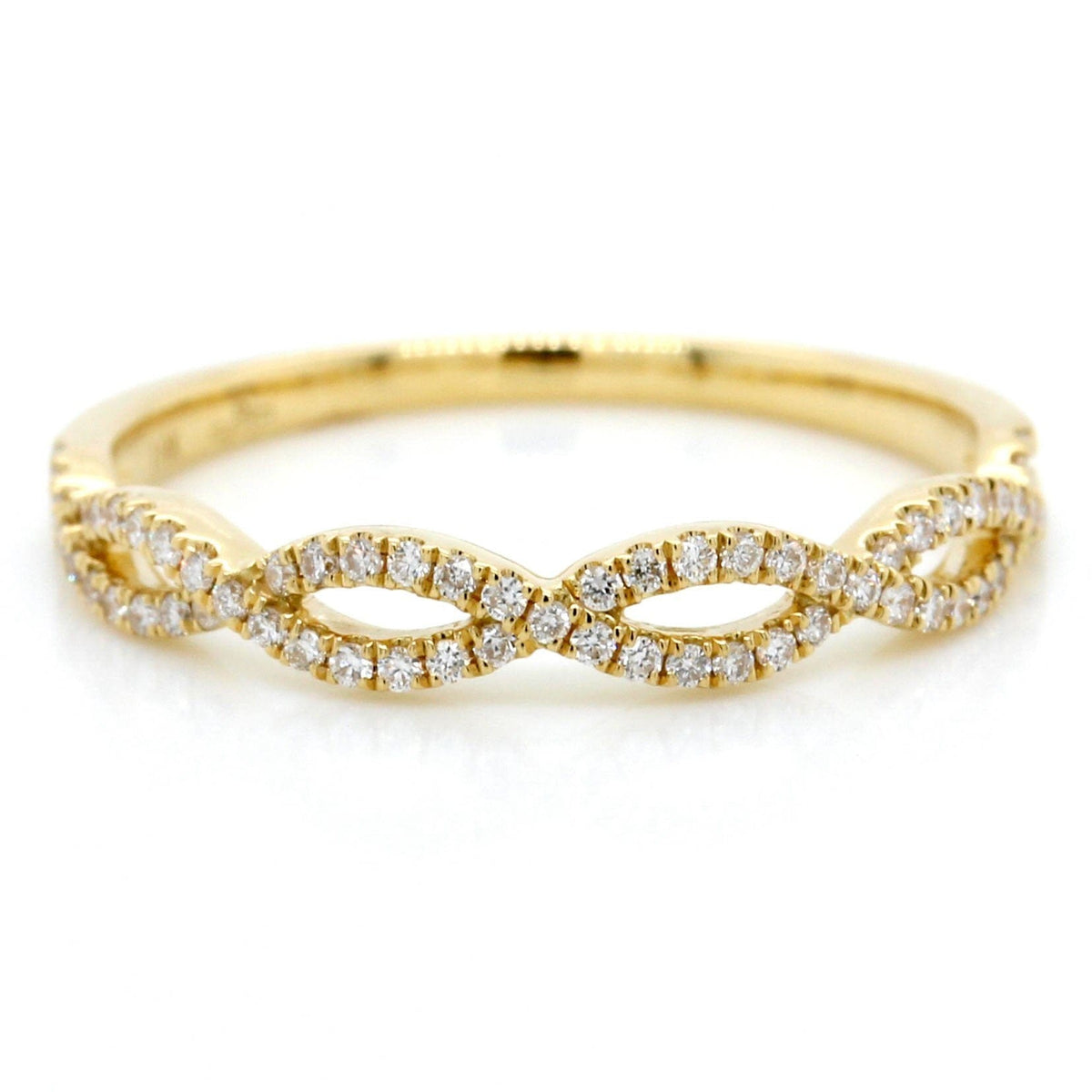 18K Yellow Gold Diamond Twist Diamond Band