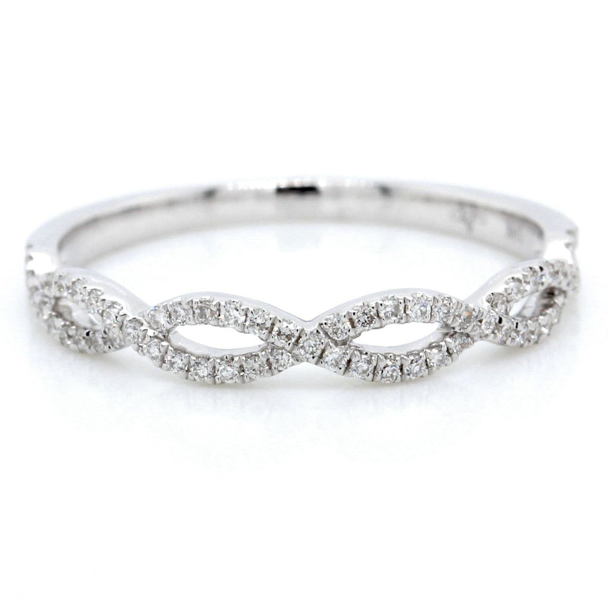 18K White Gold Diamond Twist Diamond Band