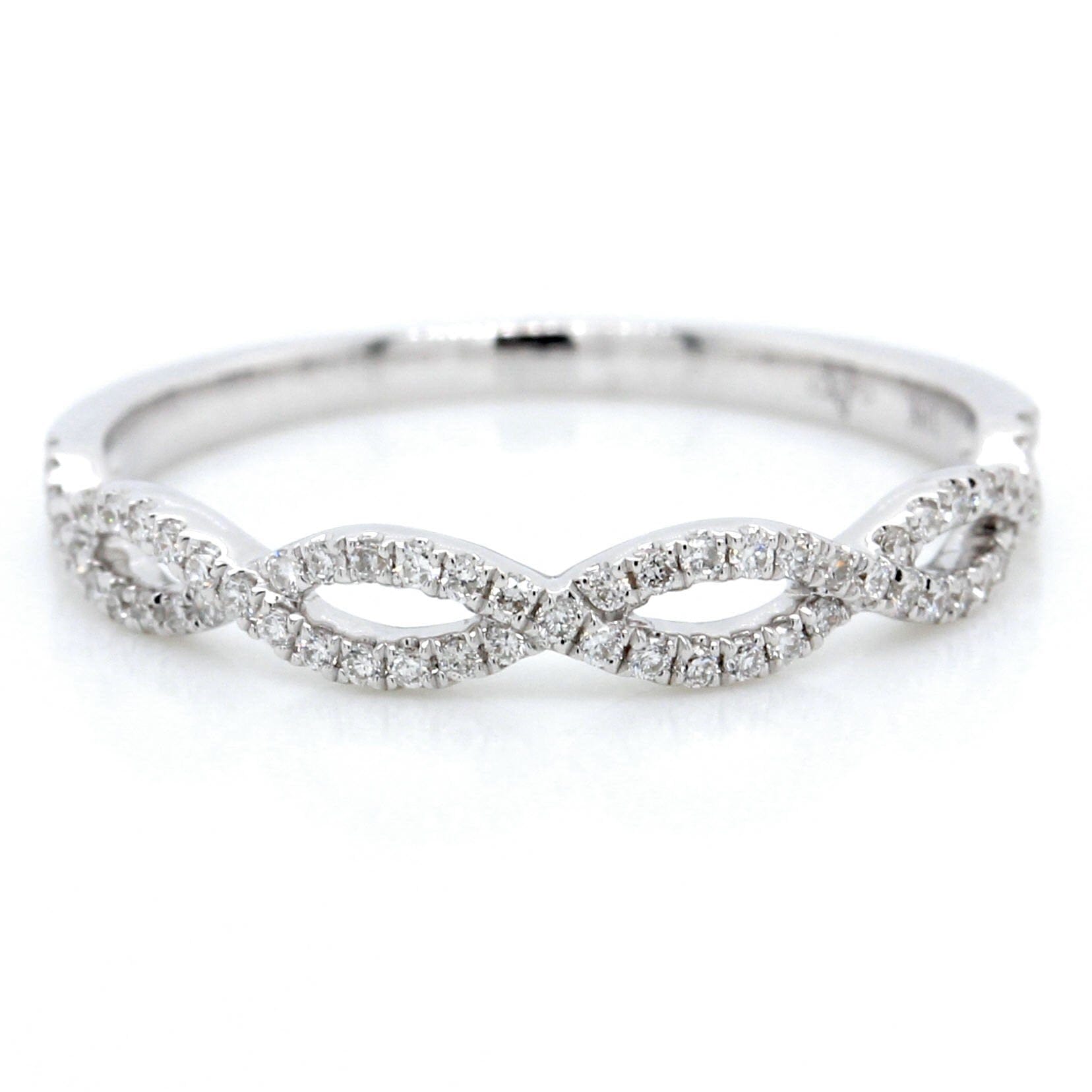 18K White Gold Diamond Twist Diamond Band