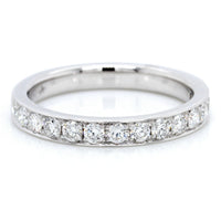 18K White Gold Halfway Diamond Band