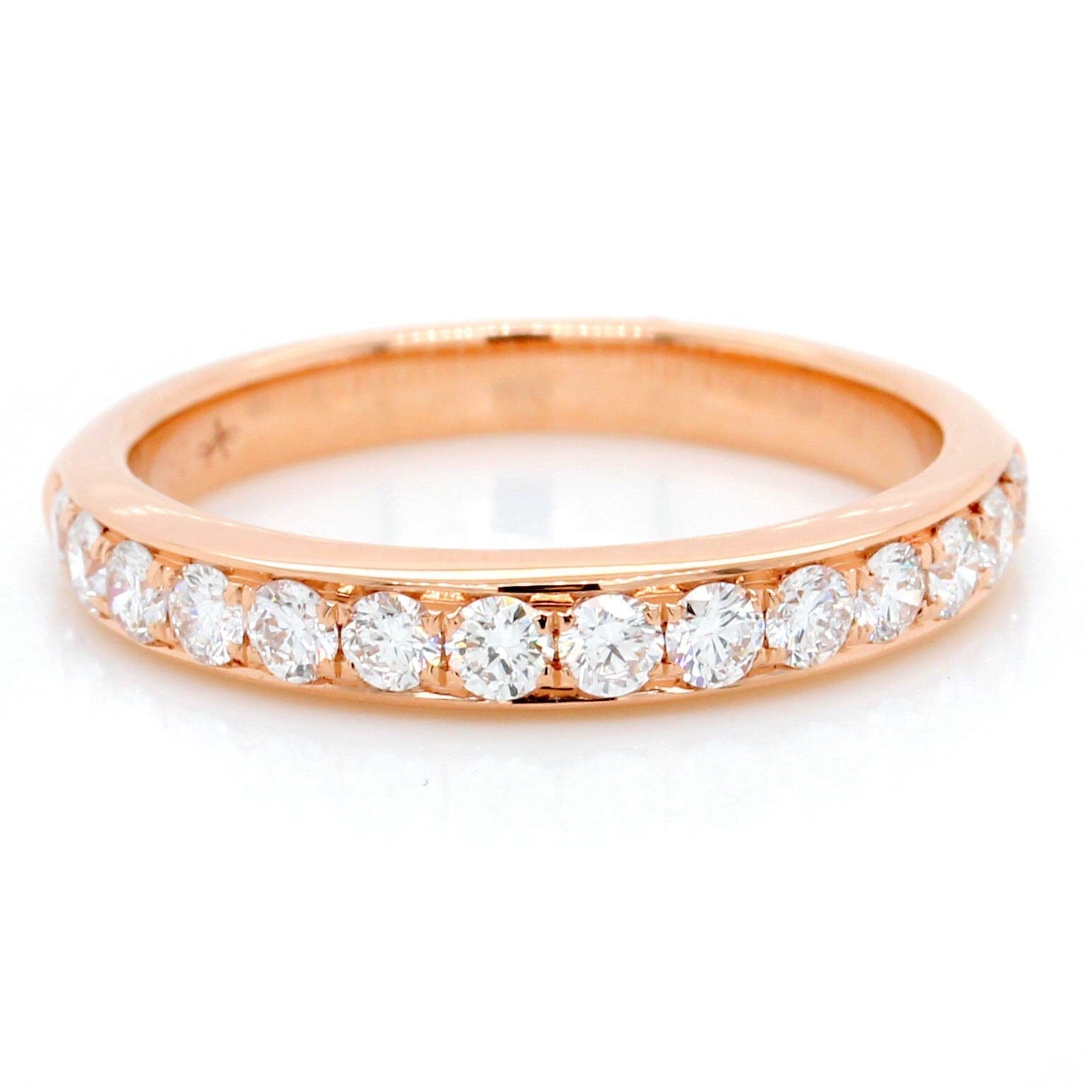 18K Rose Gold Halfway Diamond Band