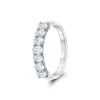 Platinum Seven Stone Oval Diamond Wedding Ring
