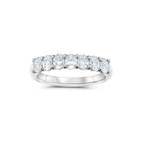 Platinum Seven Stone Oval Diamond Wedding Ring
