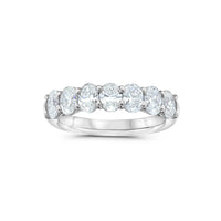 Platinum Seven Stone Oval Diamond Wedding Ring