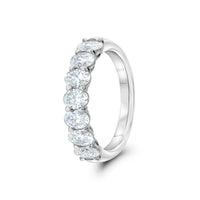 Platinum Seven Stone Oval Diamond Wedding Ring