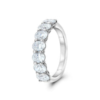 Platinum Seven Stone Oval Diamond Wedding Ring