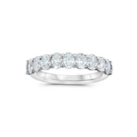 Platinum Oval Cut Diamond Band