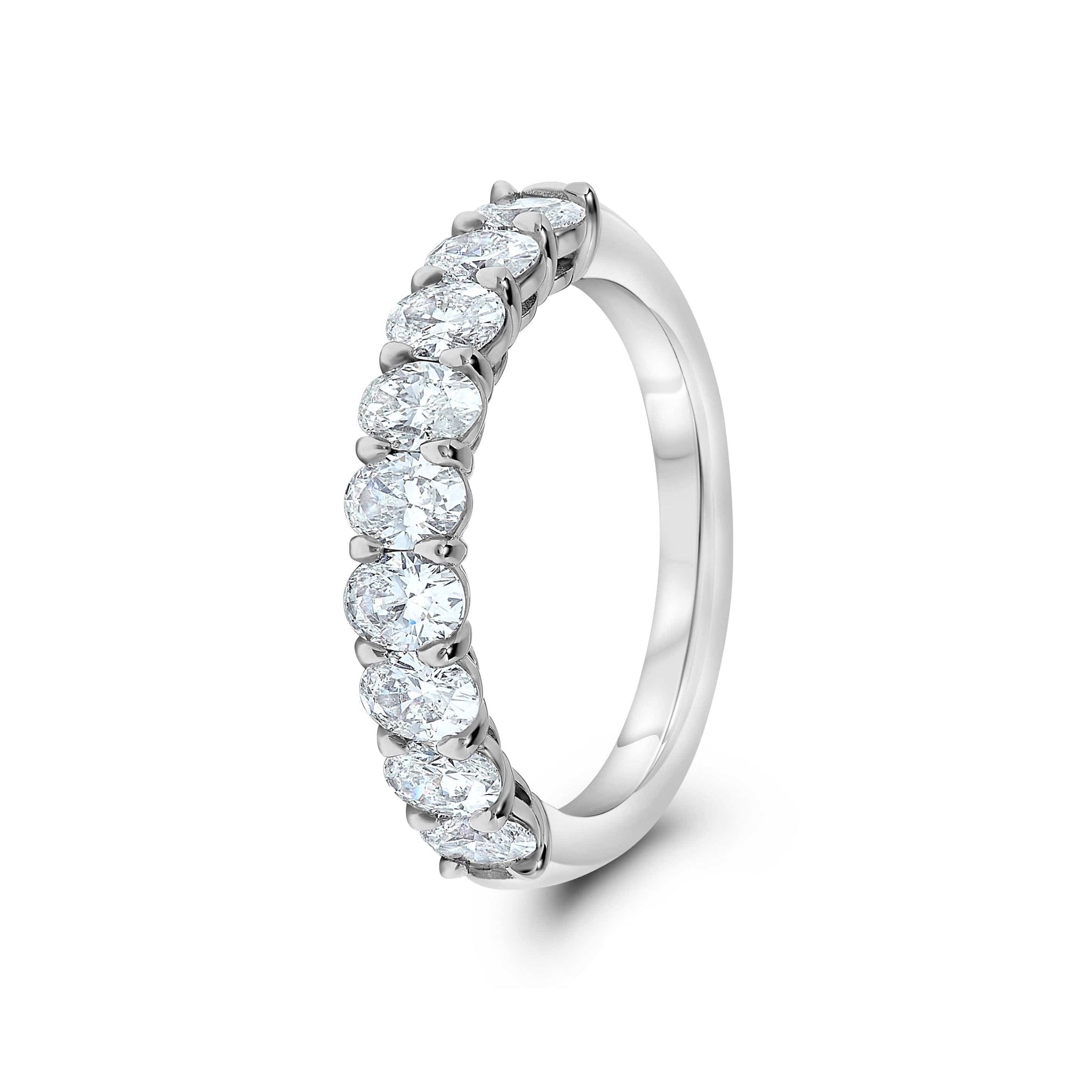 Platinum Oval Cut Diamond Band