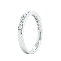 18K White Gold Bead Set Diamond Band