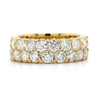 18K Yellow Gold 2 Row Diamond Band, Longs Jewelers