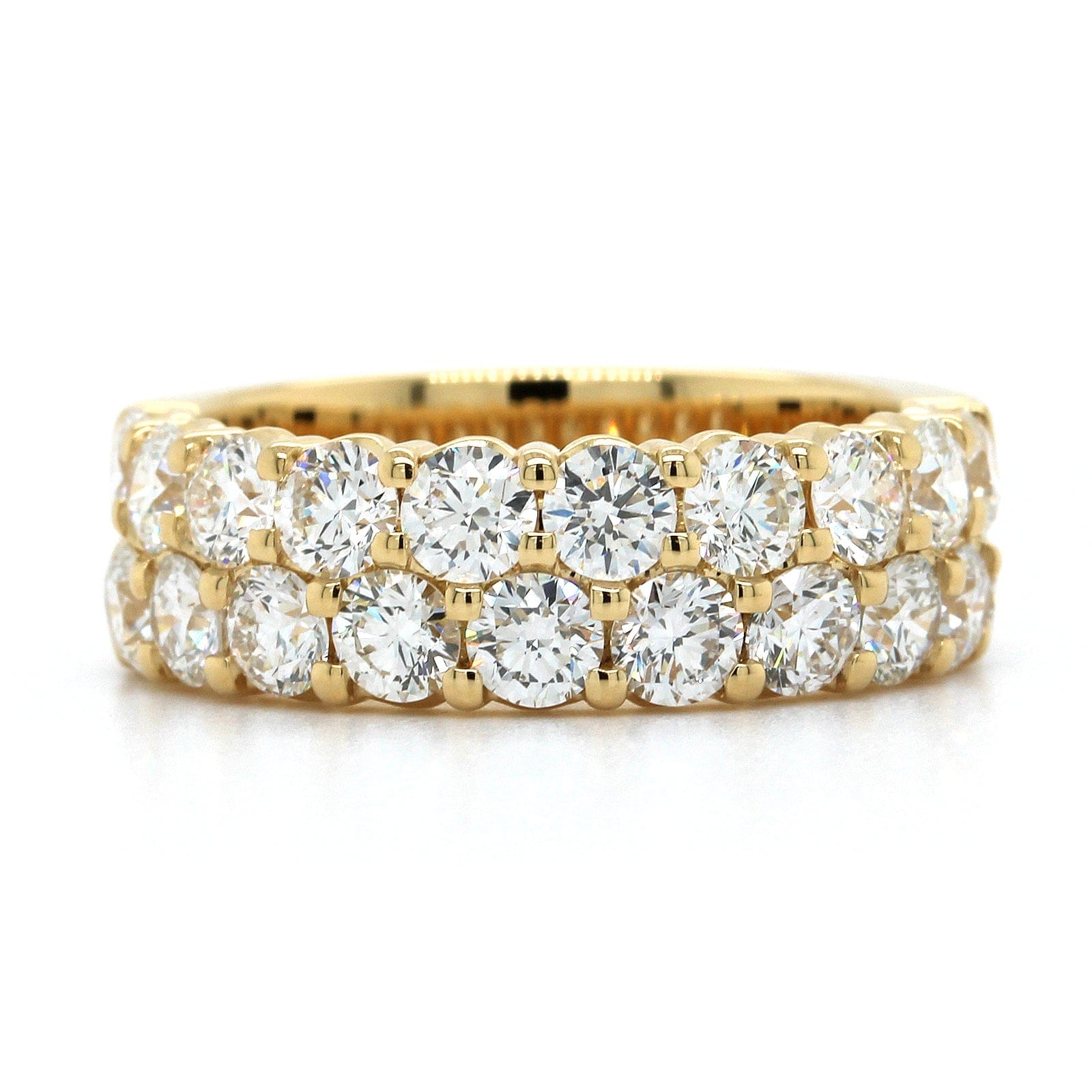 18K Yellow Gold 2 Row Diamond Band, Longs Jewelers