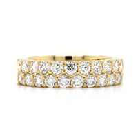 18K Yellow Gold 2 Row Diamond Band