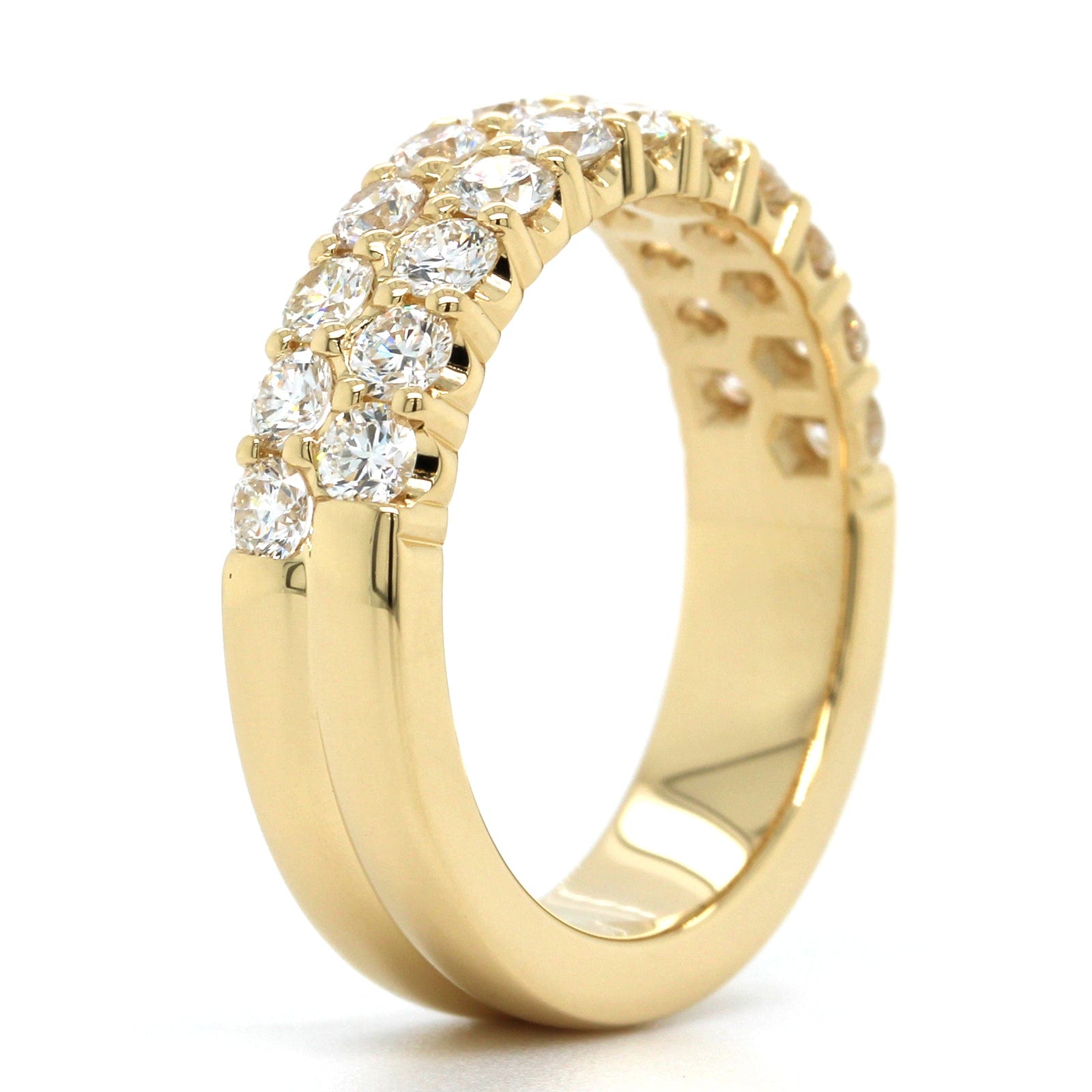 18K Yellow Gold 2 Row Diamond Band