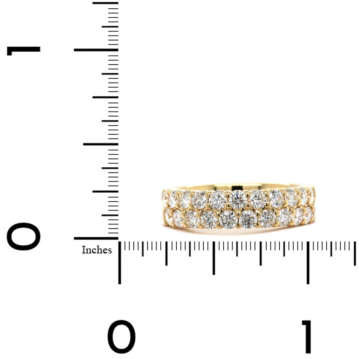 18K Yellow Gold 2 Row Diamond Band