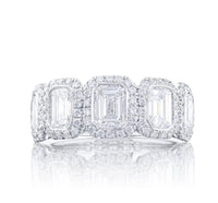 Platinum Bezel Set Emerald Cut Diamond Band