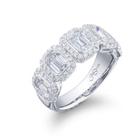 Platinum Bezel Set Emerald Cut Diamond Band