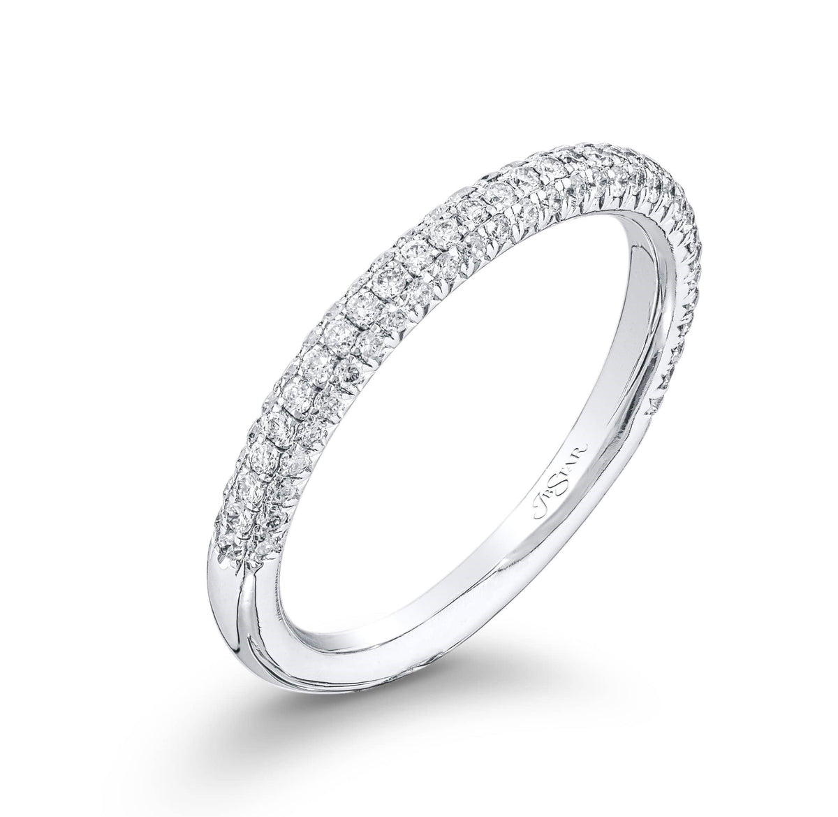 Platinum 3 Sided Diamond Band