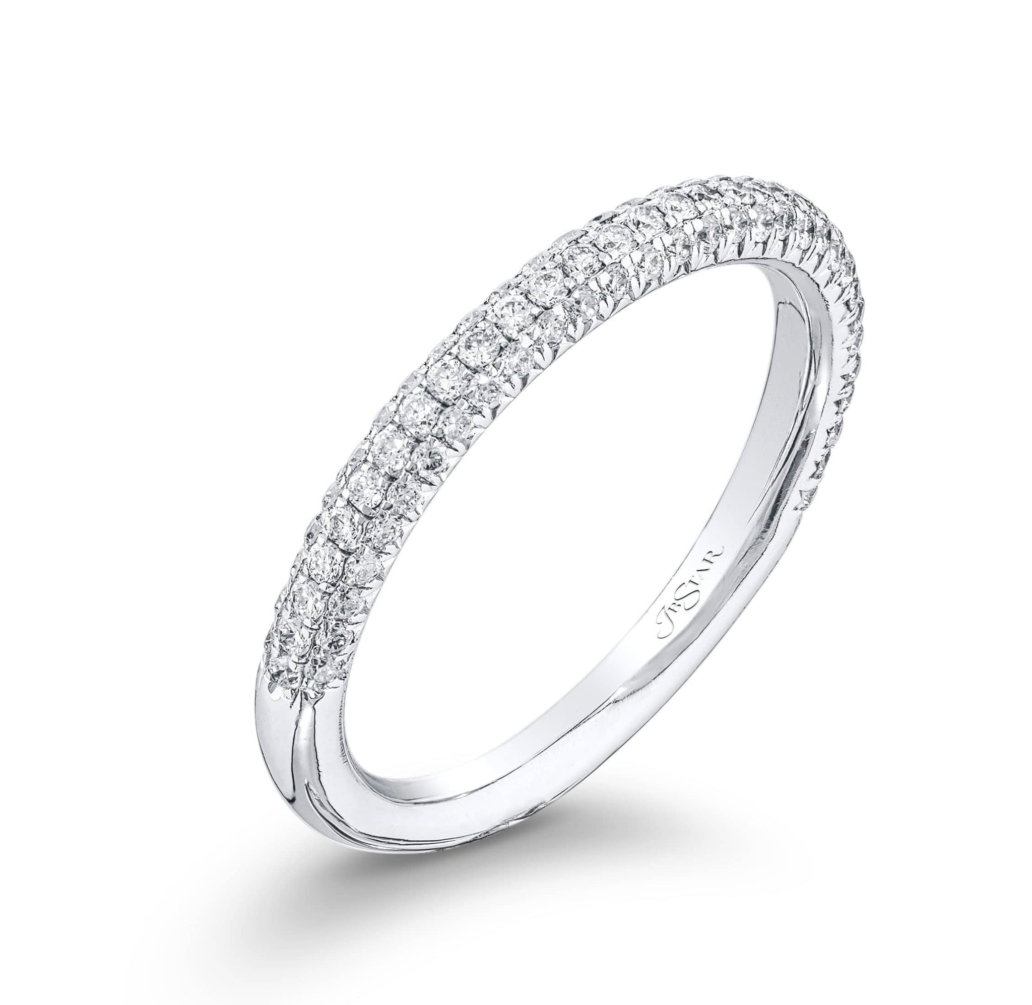 Platinum 3 Sided Diamond Band
