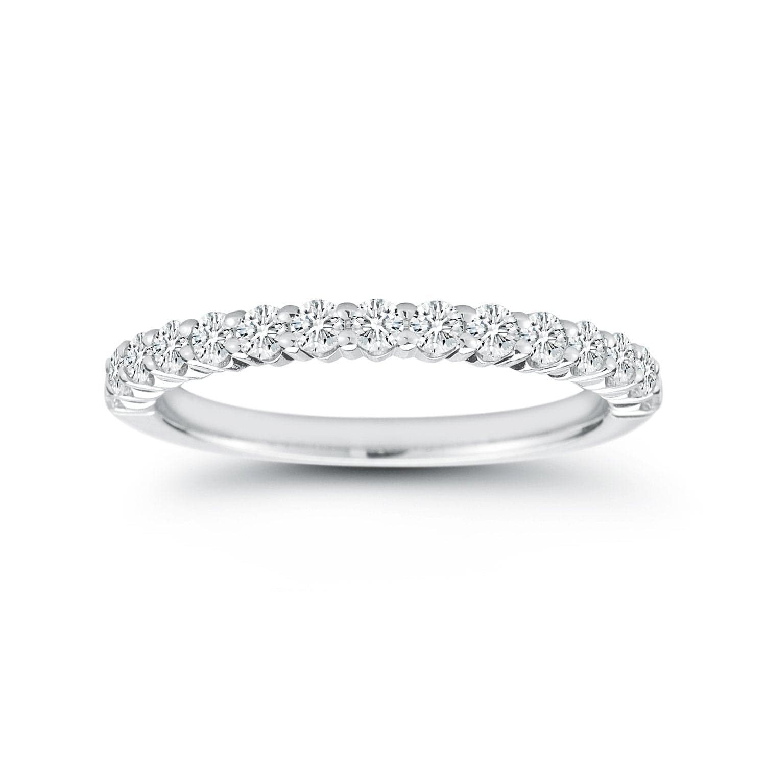Platinum Shared Prong Diamond Band