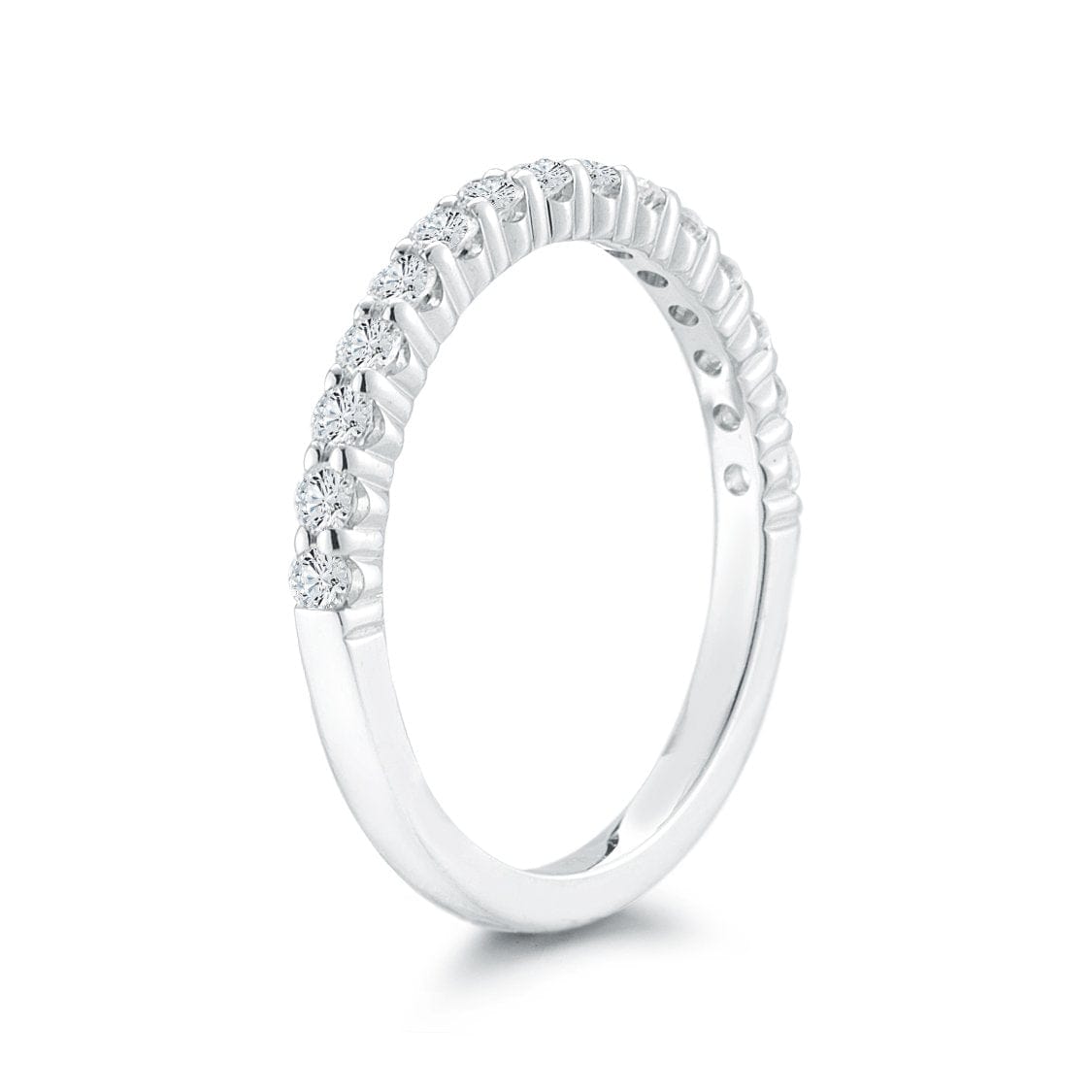 Platinum Shared Prong Diamond Band
