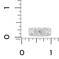 14K White Gold Prong Set Three-Row Diamond Band