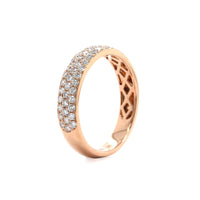 18K Rose Gold 3 Row Diamond Band
