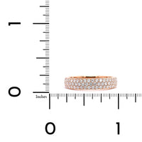 18K Rose Gold 3 Row Diamond Band