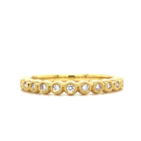 18K Yellow Gold Milgrain Diamond Band
