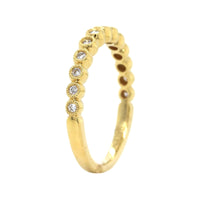 18K Yellow Gold Milgrain Diamond Band