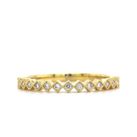 18K White Gold Milgrain Diamond Band