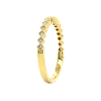 18K White Gold Milgrain Diamond Band