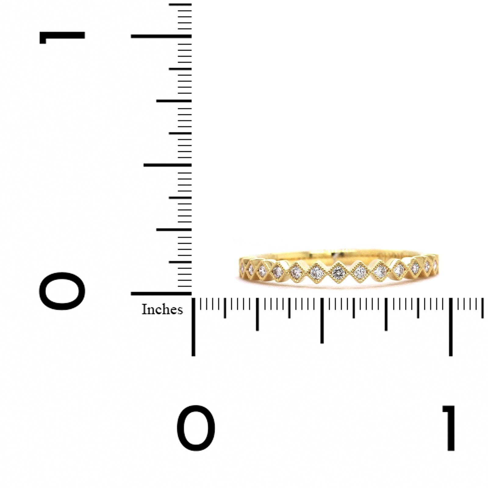18K White Gold Milgrain Diamond Band
