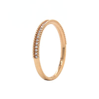 18K Rose Gold Milgrain Diamond Band