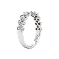 18K White Gold Bubble Milgrain Diamond Band