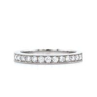 18K White Gold Milgrain Diamond Band
