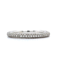 18K White Gold 5 Row Pave Diamond Band