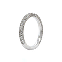 18K White Gold 5 Row Pave Diamond Band