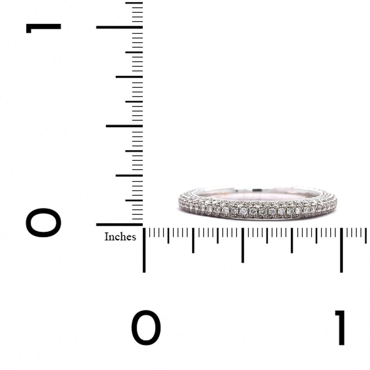 18K White Gold 5 Row Pave Diamond Band