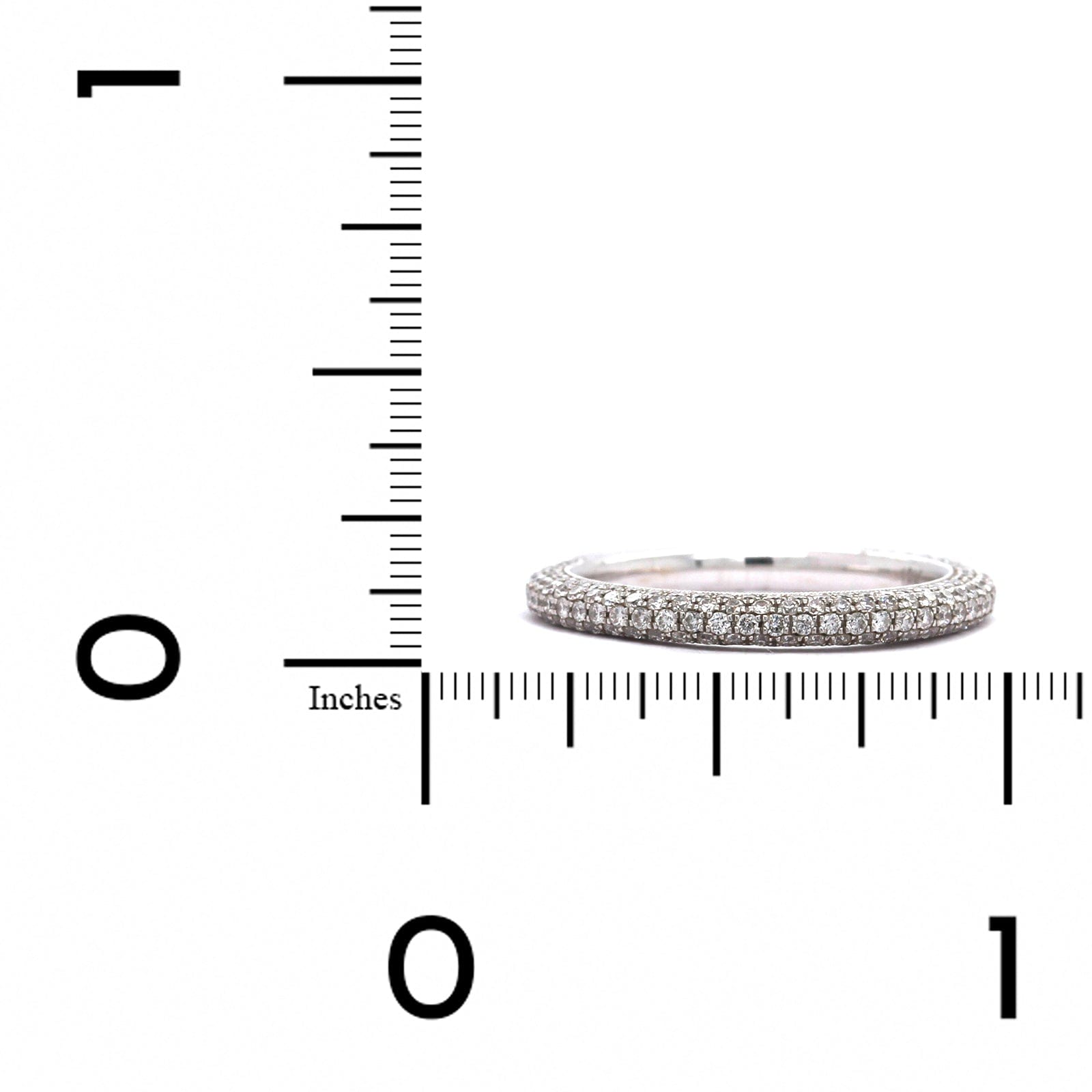 18K White Gold 5 Row Pave Diamond Band