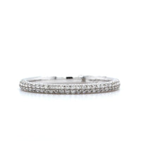 18K White Gold 3 Row Pave Diamond Band