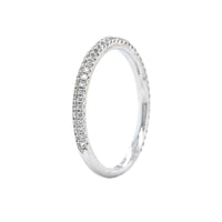 18K White Gold 3 Row Pave Diamond Band