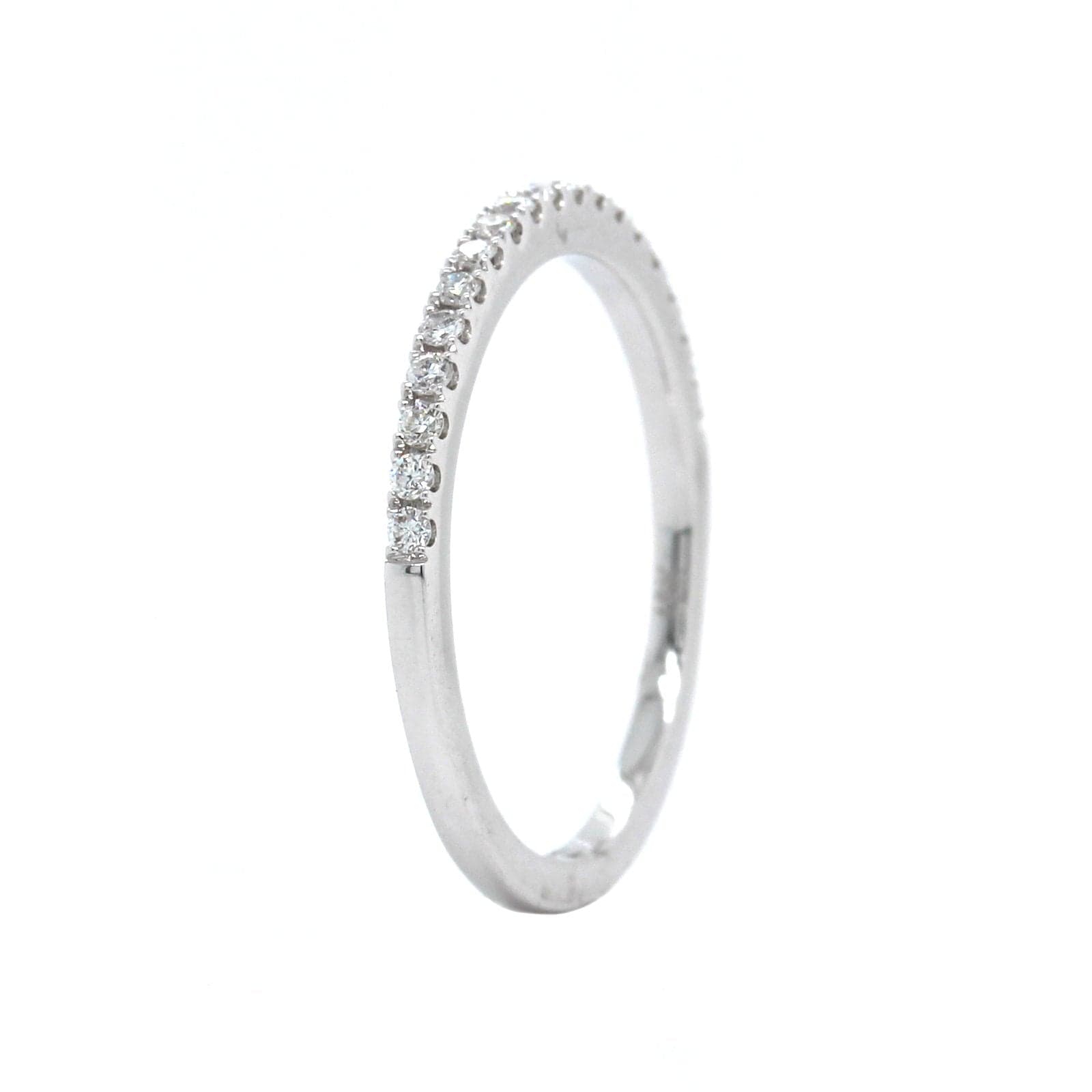 18K White Gold Prong Set Diamond Band