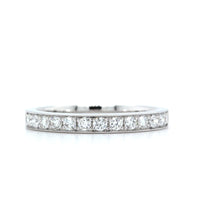 18K White Gold Bead Set with Milgrain Diamond Band