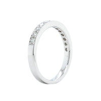 18K White Gold Bead Set with Milgrain Diamond Band