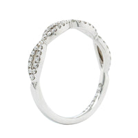 18K White Gold Diamond Twist Wedding Band