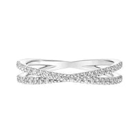 18K White Gold 2 Row Twist Diamond Band