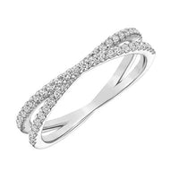 18K White Gold 2 Row Twist Diamond Band