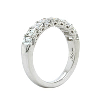 Platinum 9 Stone Emerald Diamond Band