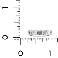 Platinum 9 Stone Emerald Diamond Band