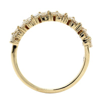 14K Yellow Gold Baguette and Round Diamond Band, 14k yellow gold, Long's Jewelers